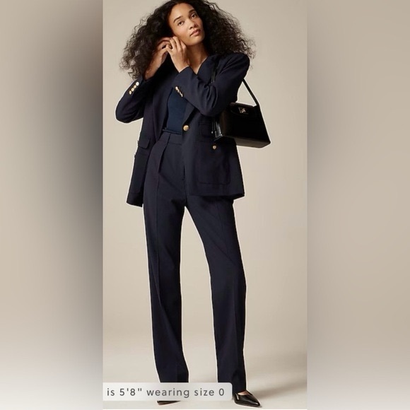 J Crew Navy Portia pant in Italian bi-stretch wool blend| size 10 - Picture 2 of 9